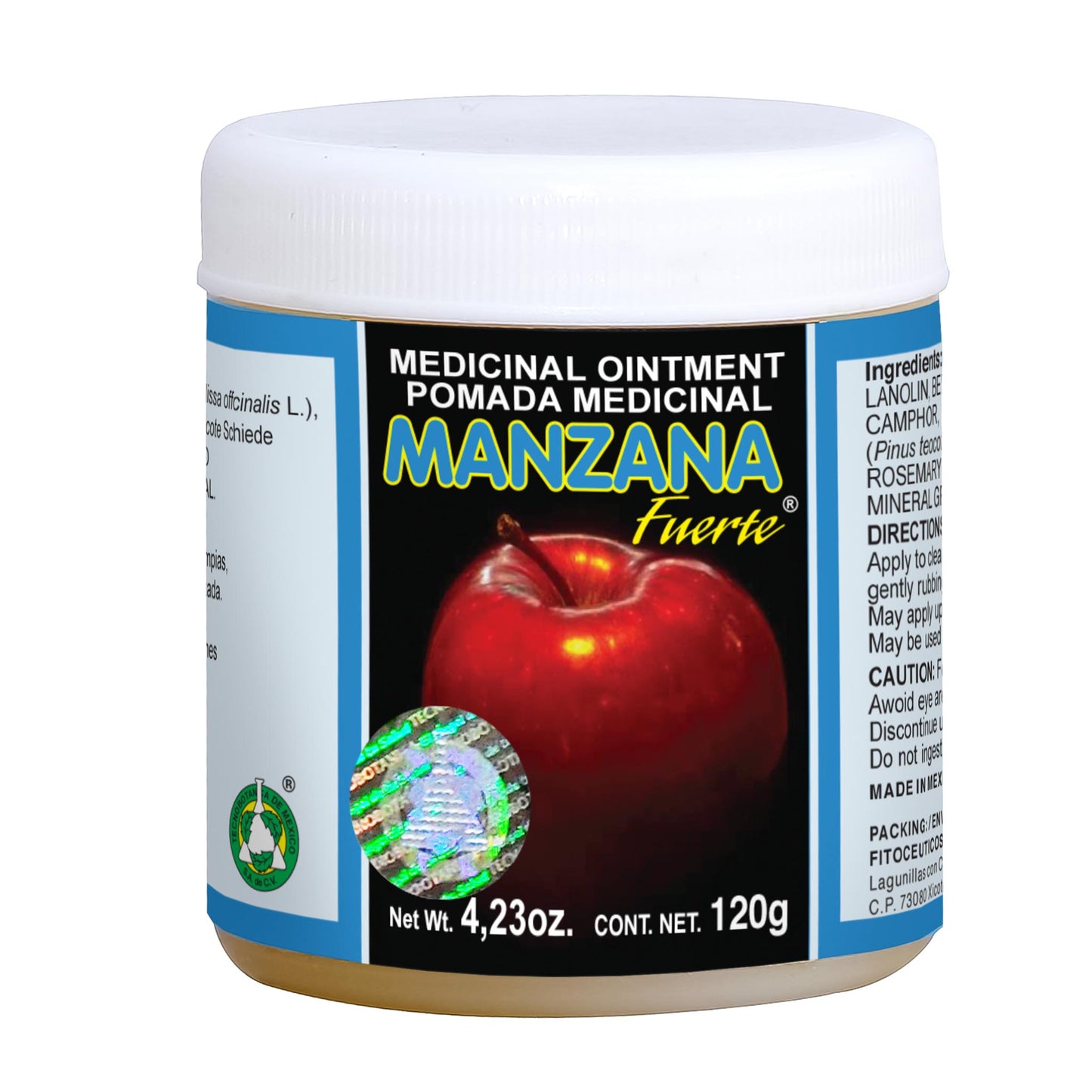 Pomada MANZANA FUERTE ® aceite de toronjiles tarro 120g