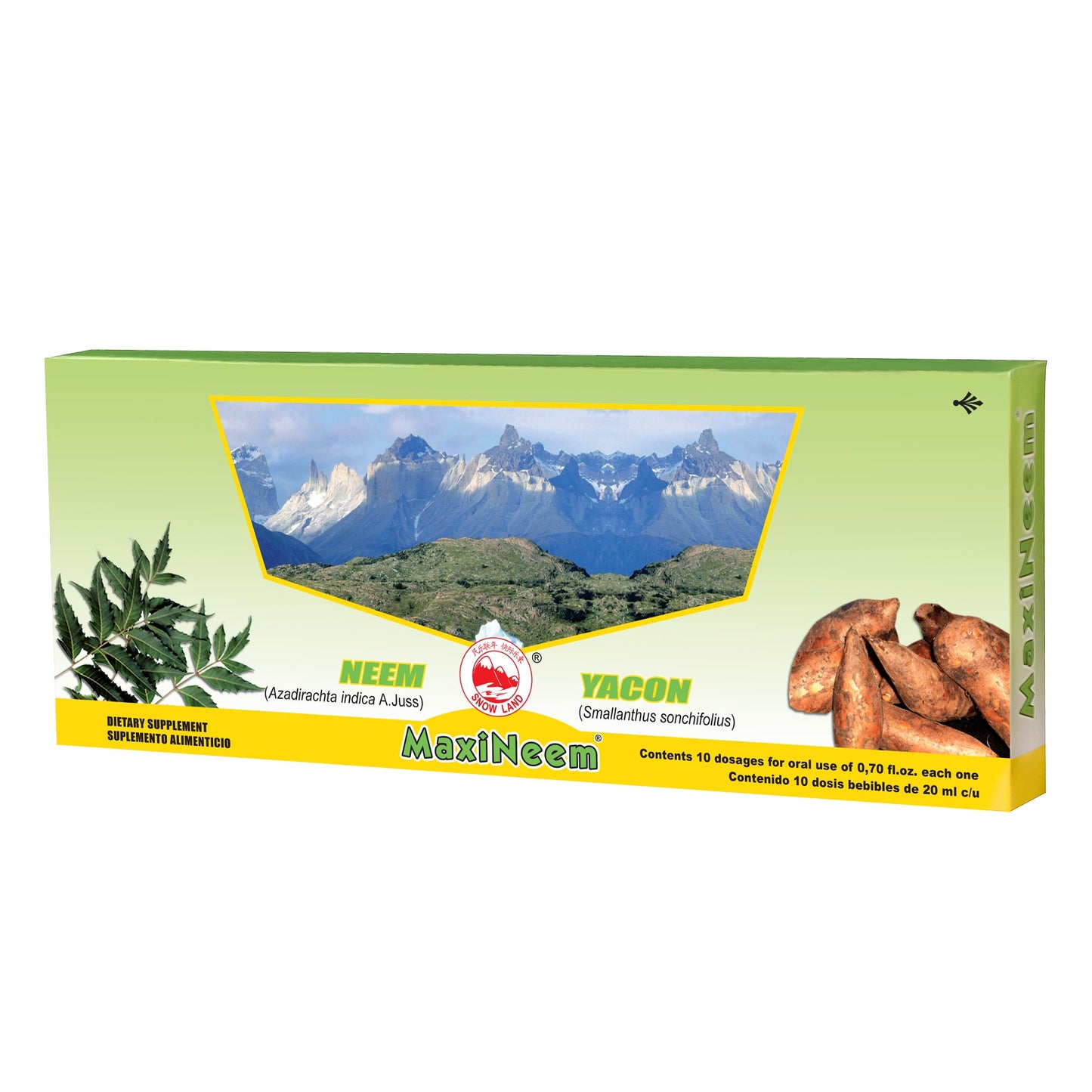 Ampolletas ingeribles MAXINEEM ® neem y yacon 10 frascos de 20ml