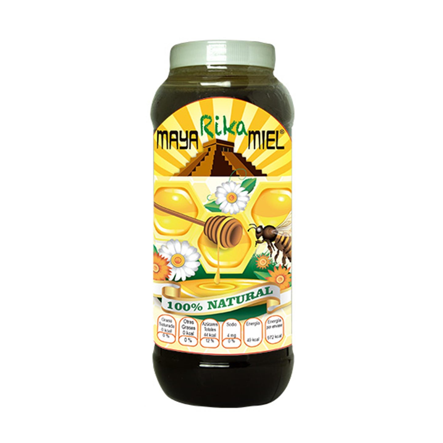 Miel de abeja MAYA RIKA MIEL® pura de abeja frasco de 1Kg
