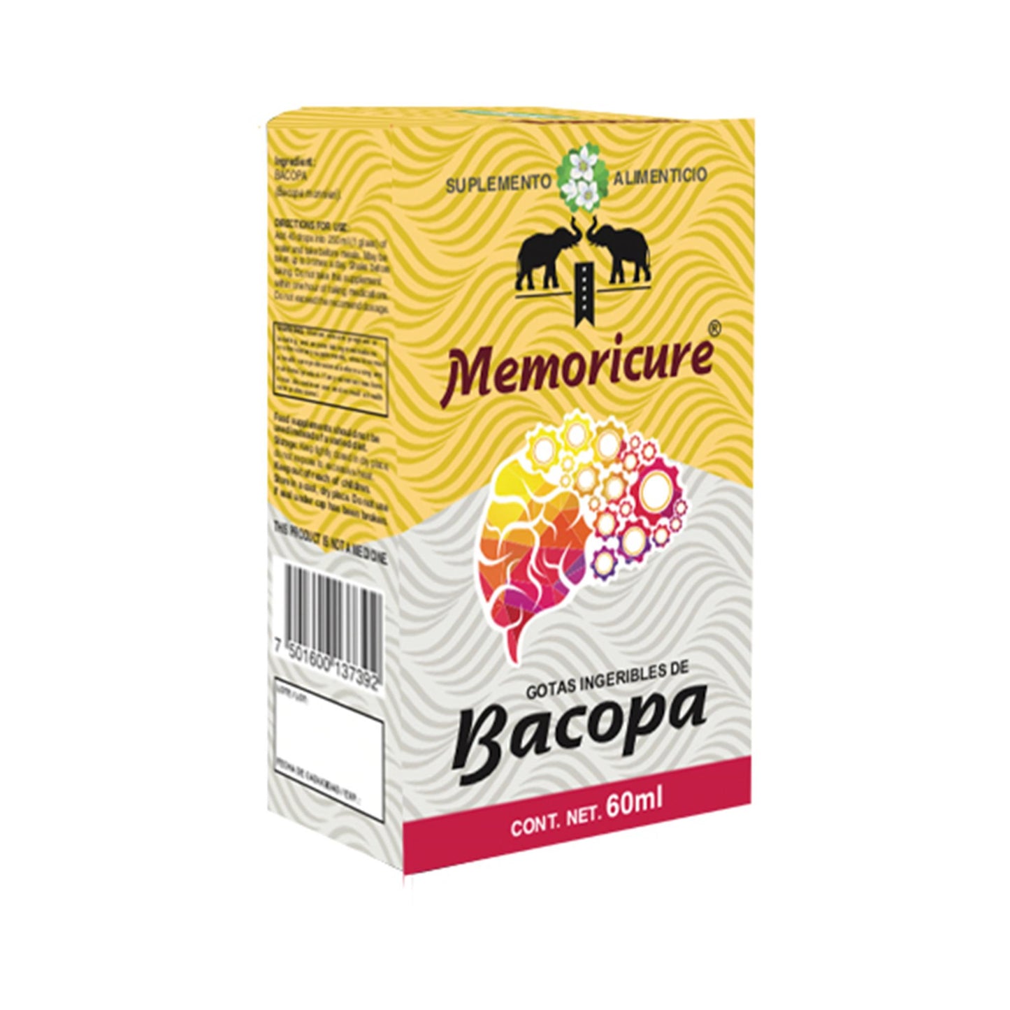 Gotas orales MEMORICURE ® bacopa caja frasco gotero 60ml