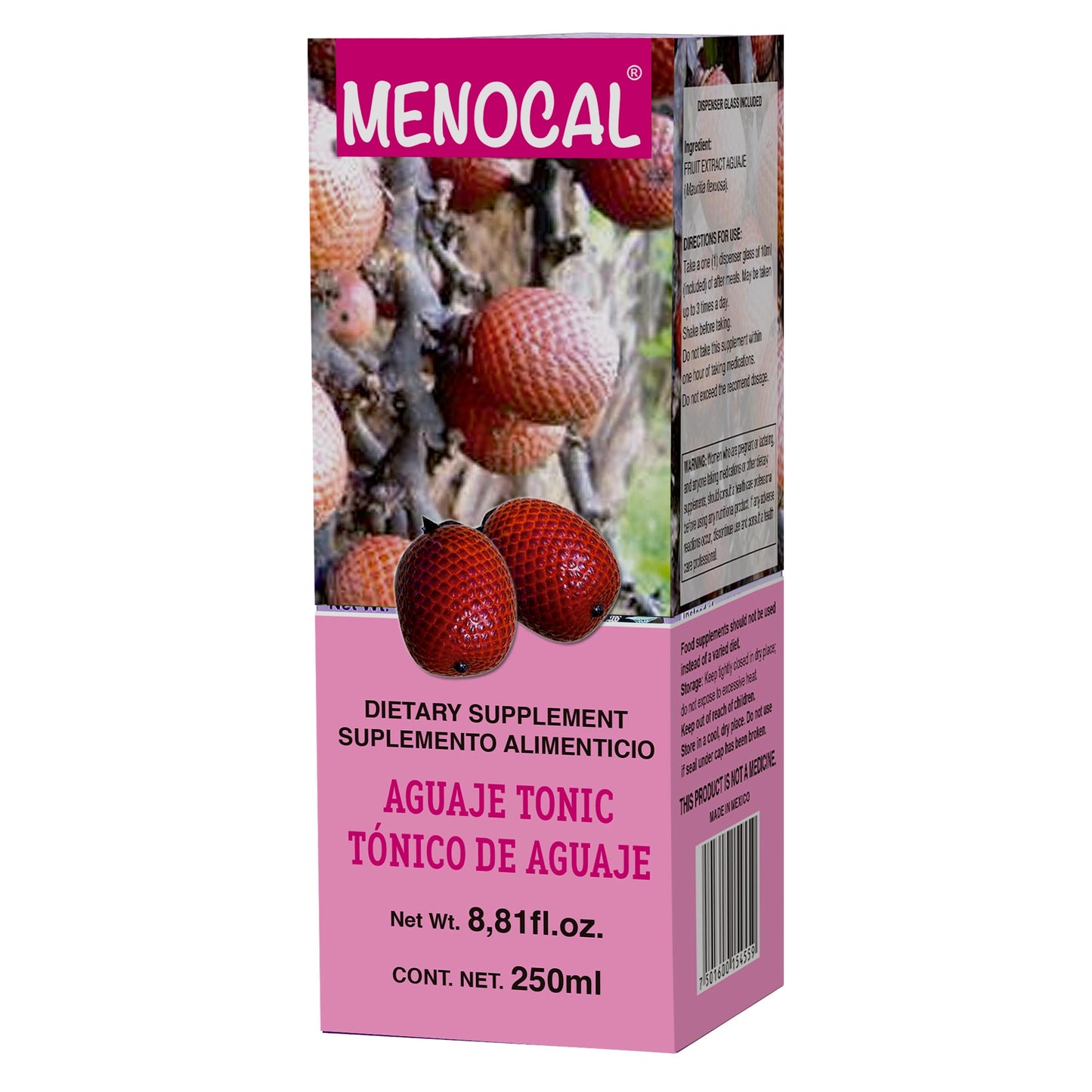 Tónico MENOCAL ® aguaje fruto caja frasco 250ml
