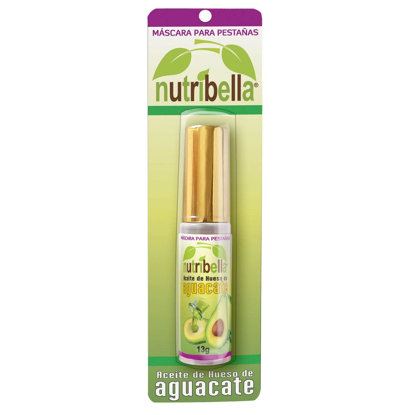 Máscara para pestañas NUTRIBELLA ® aceite de hueso de aguacate frasco aplicador 13g