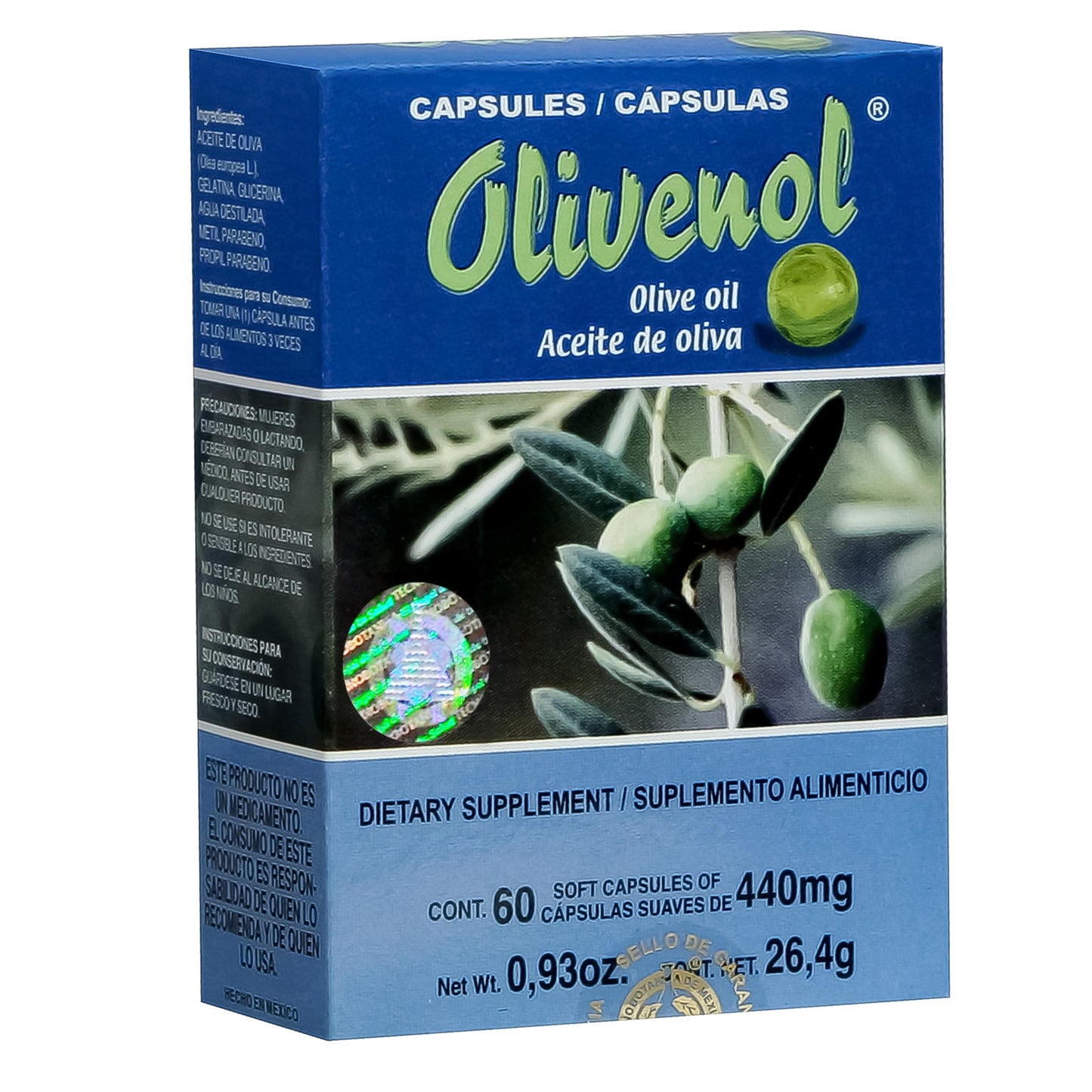 Cápsulas OLIVENOL ® aceite de oliva caja blister 60
