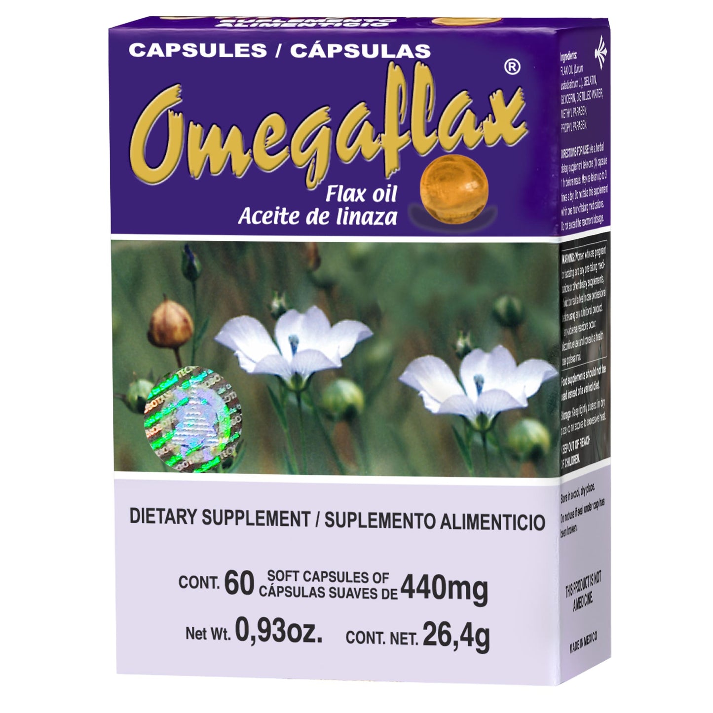 Cápsulas OMEGAFLAX ® aceite de linaza caja blister 60