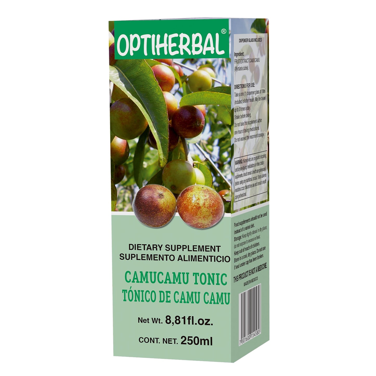 Tónico OPTIHERBAL ® camucamu fruto caja frasco 250ml