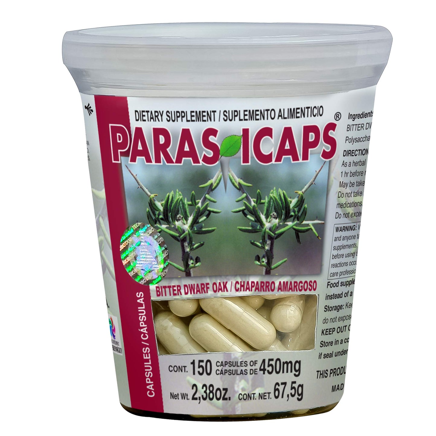 Cápsulas PARASICAPS ® chaparro amargoso frasco 150