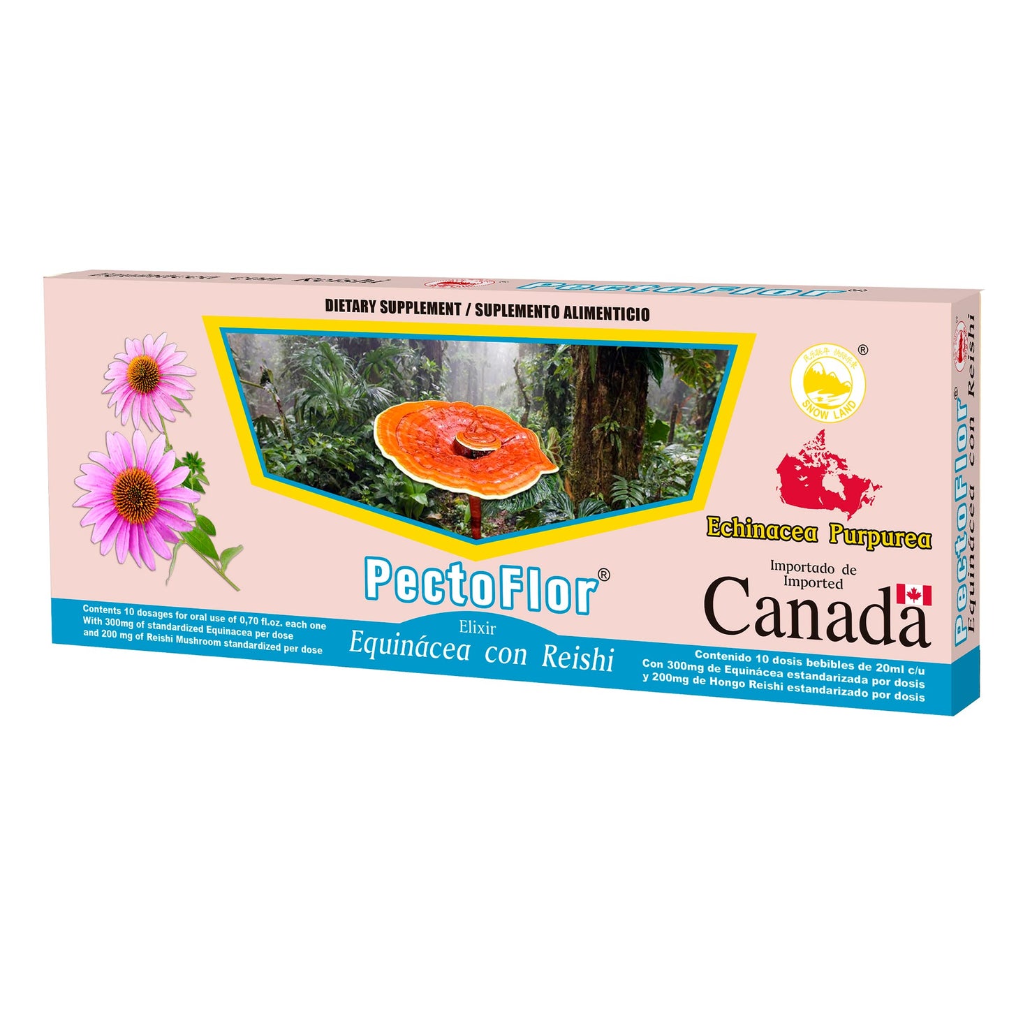 Ampolletas ingeribles PECTOFLOR ® equinácea y reishi 10 frascos de 20ml