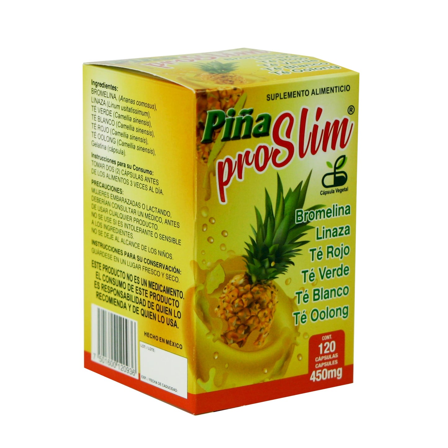 Cápsulas PIÑA PROSLIM ® bromelina reforzada caja frasco 120