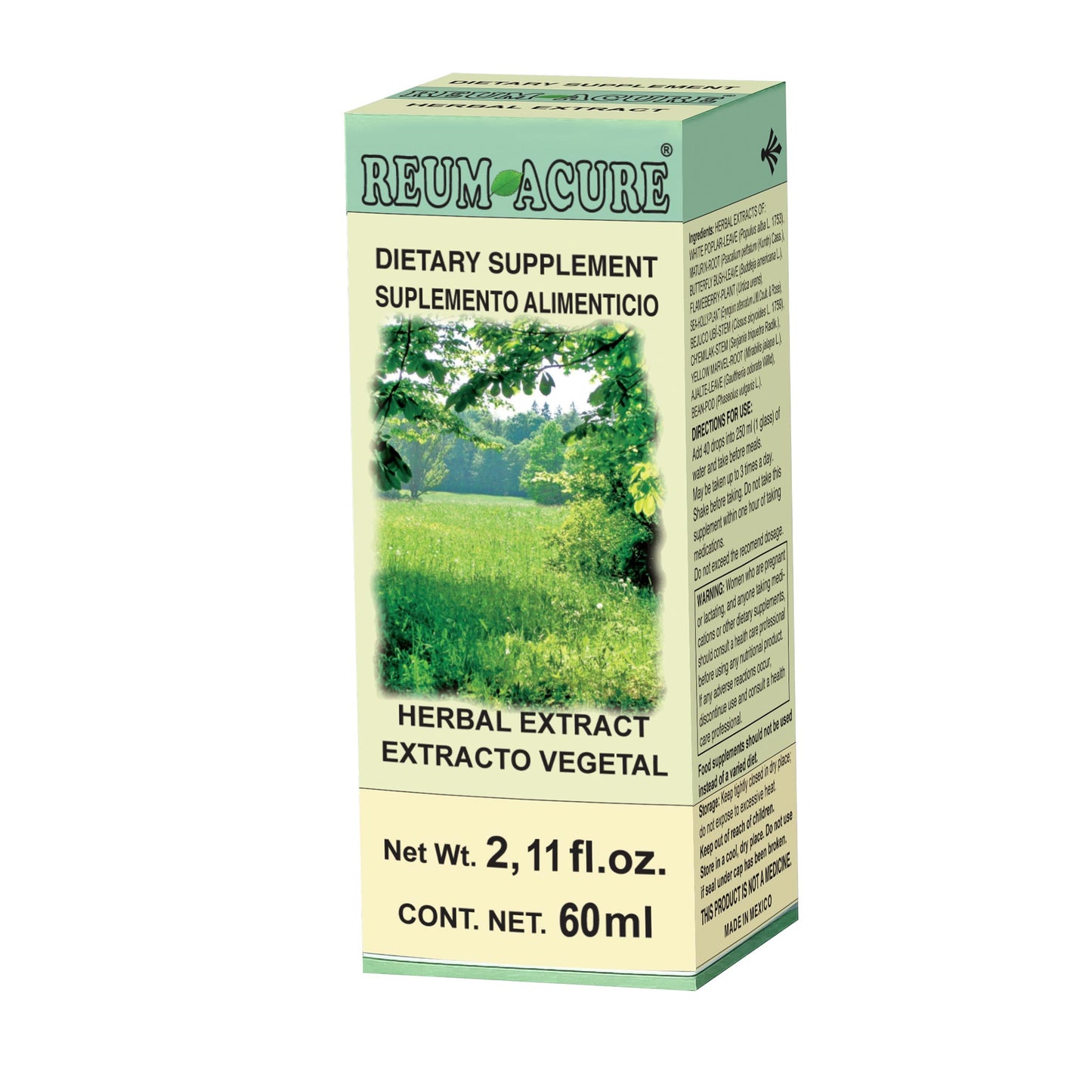 Extracto vegetal REUMACURE ® abedul blanco compuesto caja frasco gotero 60ml
