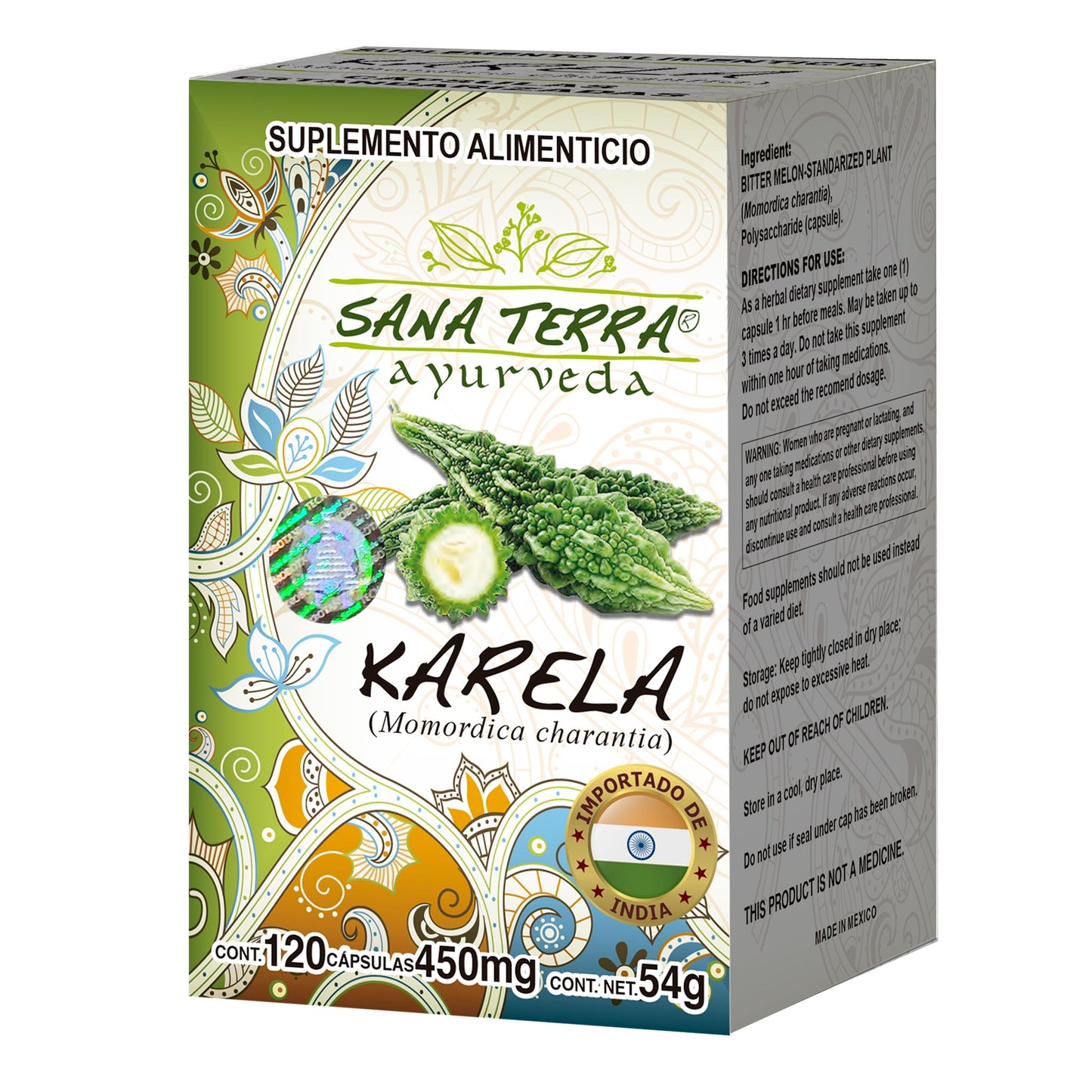 Cápsulas SANA TERRA ® karela caja frasco 120
