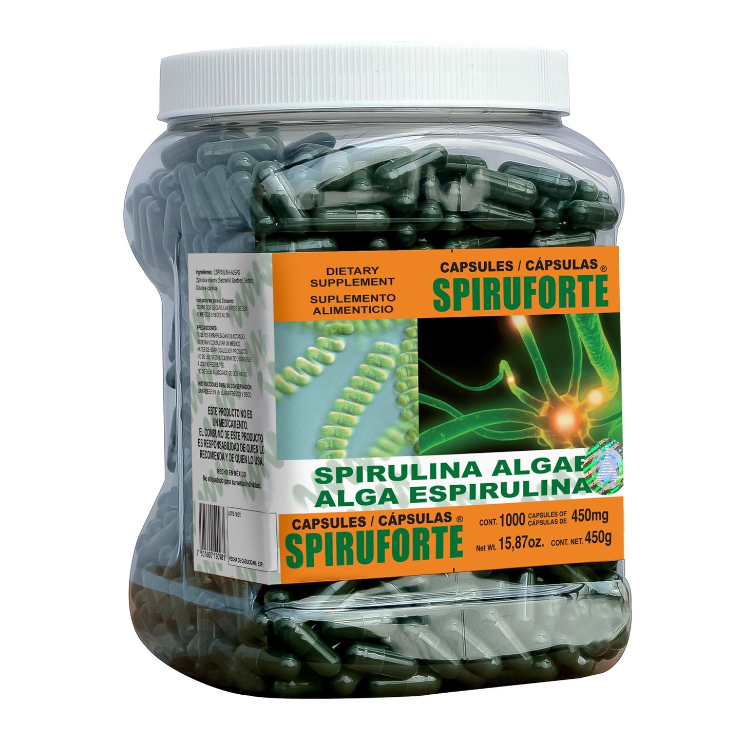 Cápsulas SPIRUFORTE ® spirulina bote 1000