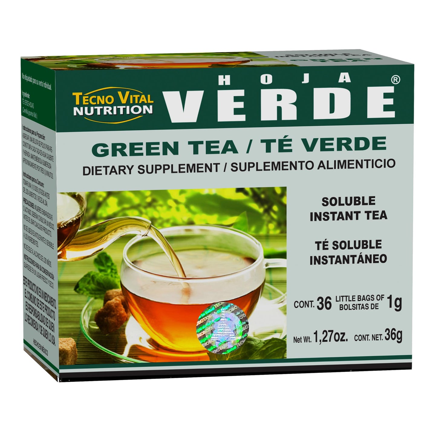 Té granulado HOJA VERDE ® té verde caja 36 sbrs