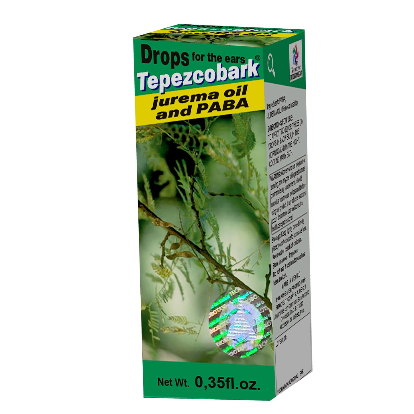 Aceite otológico TEPEZCOBARK ® aceite de jurema con paba frasco 10ml