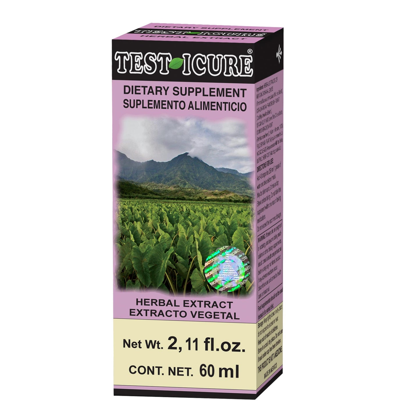 Extracto vegetal TESTICURE ® garañona reforzada caja frasco gotero 60ml