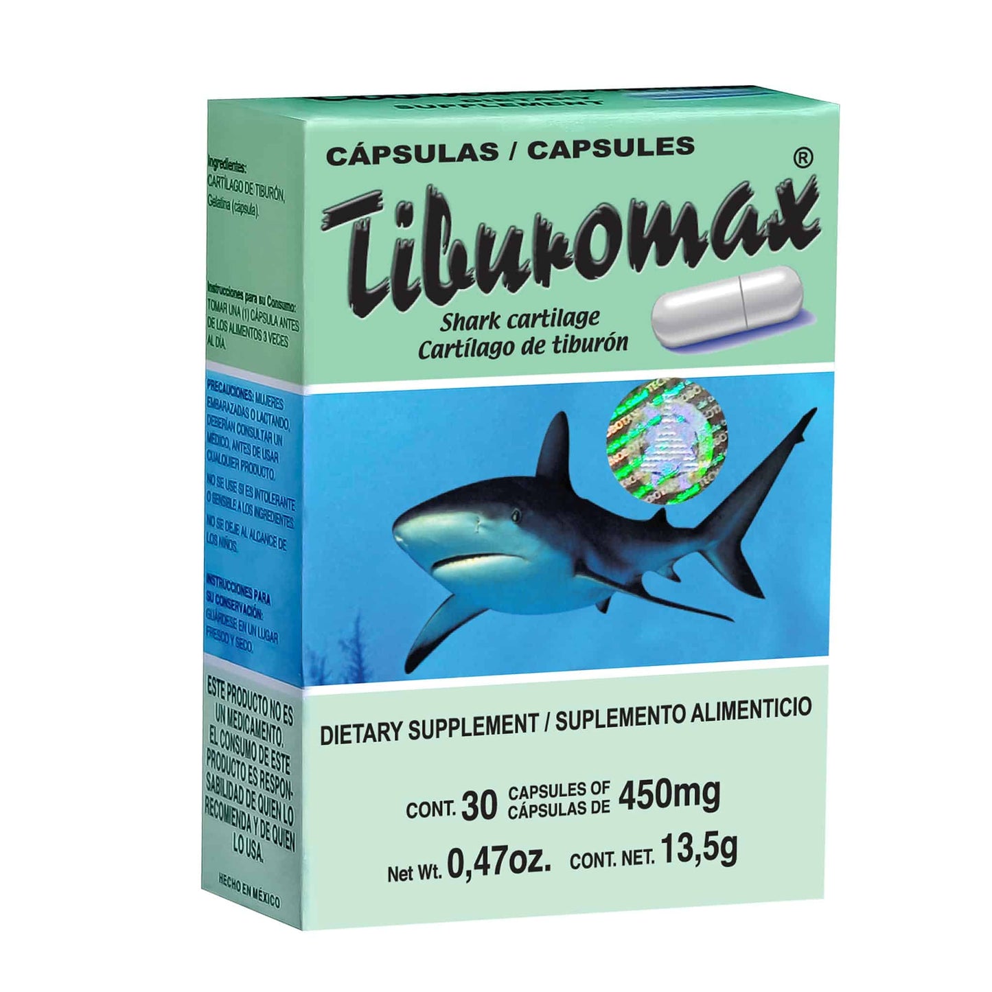 Cápsulas TIBUROMAX ® cartílago de tiburón caja blister 30
