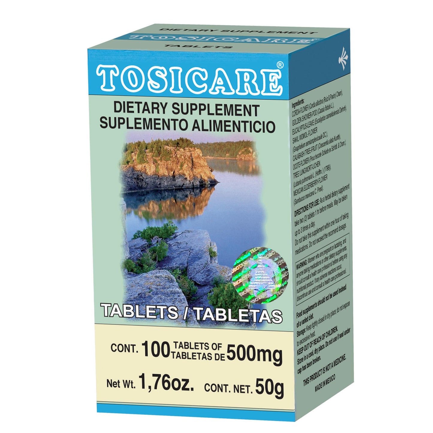 Tabletas TOSICARE® eucalipto compuesto caja frasco 100