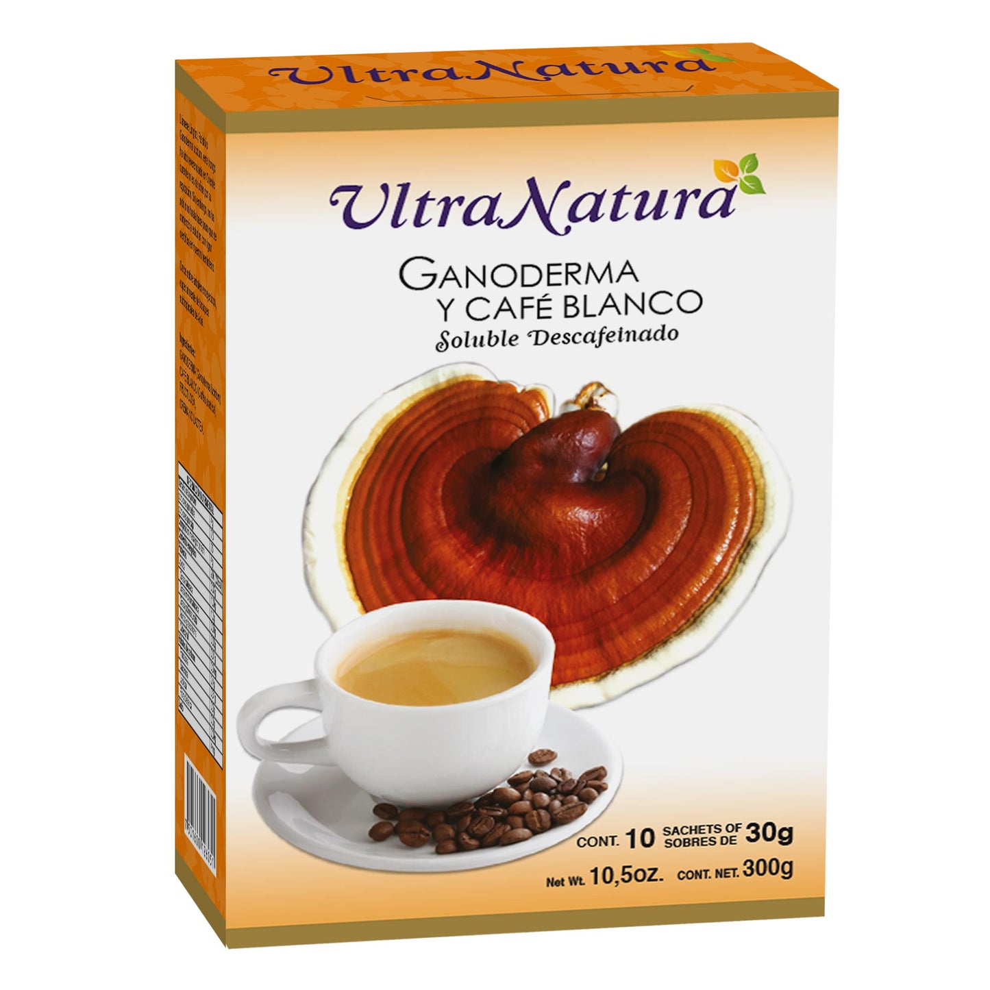 Café soluble ULTRANATURA ® café blanco y ganoderma descafeinado caja 300g