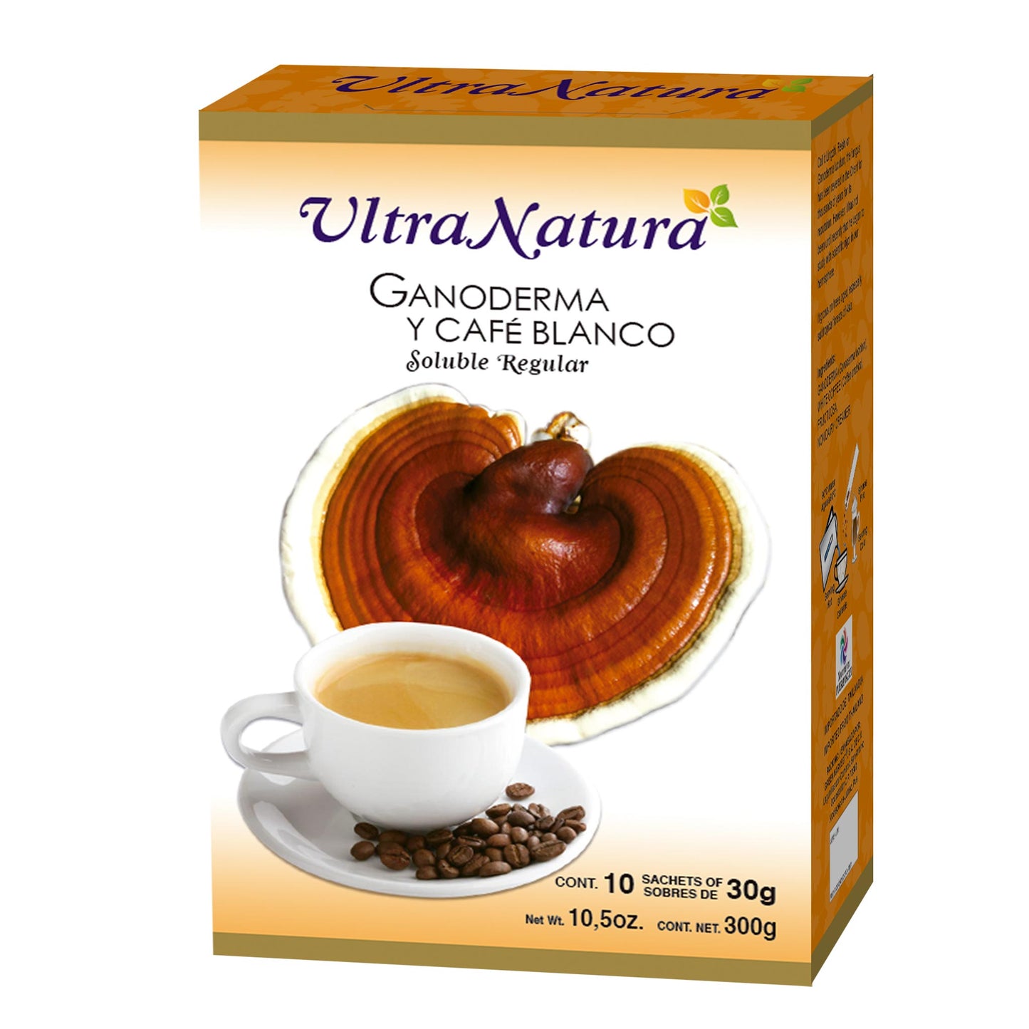 Café soluble ULTRANATURA ® café blanco y ganoderma regular caja 300g