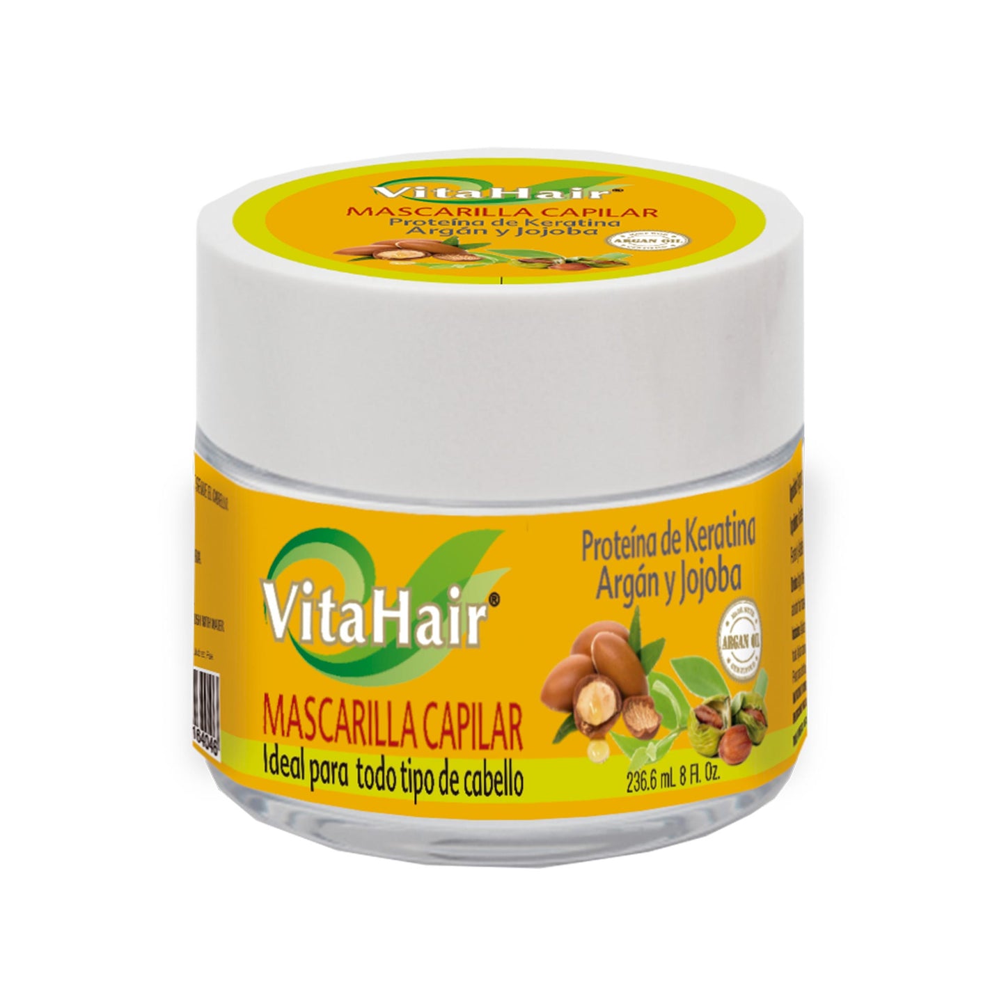 Mascarilla capilar VITAHAIR ® argán, keratina y jojoba tarro 236.6ml
