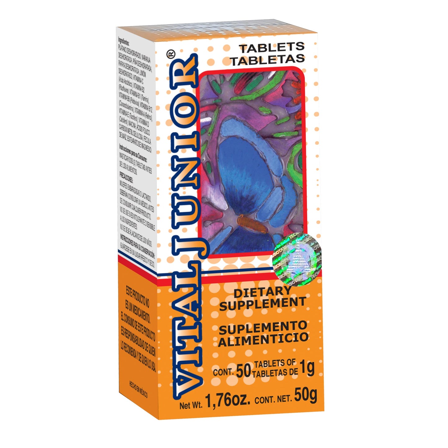 Tabletas VITALJUNIOR ® vitaminas y minerales caja frasco 50