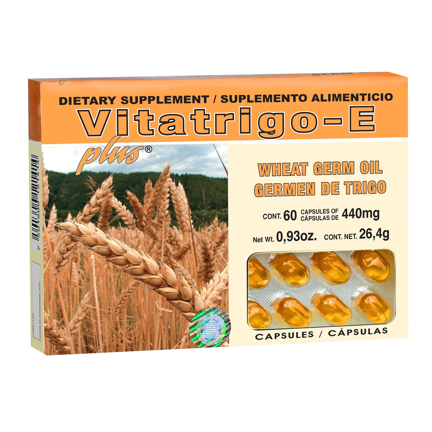 Cápsulas VITATRIGO-E PLUS ® germen de trigo caja blister 60