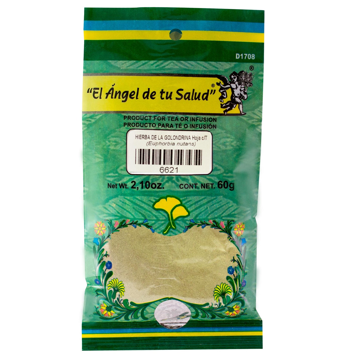 HIERBA DE LA GOLONDRINA hojas con tallo ™ Polvo bolsa verde 60g