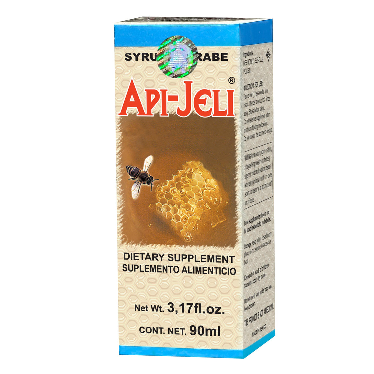 Jarabe API-JELI ® miel de abeja, propóleos de abeja y polen caja frasc ...