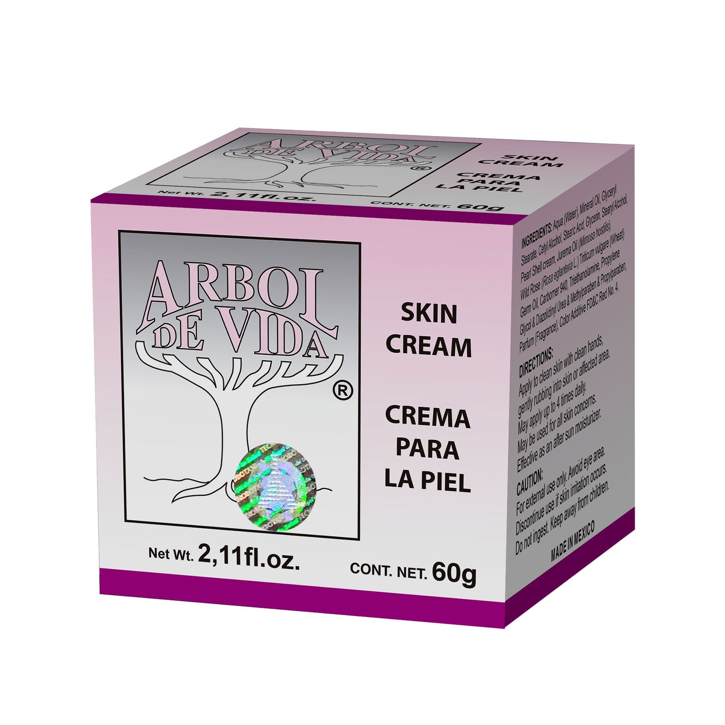 Crema facial de noche ARBOL DE VIDA ® tepezcohuite tarro con 60g