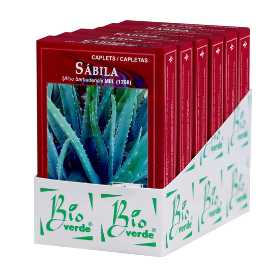 Capletas BIOVERDE ® sábila pencas 6 cajas con 60u