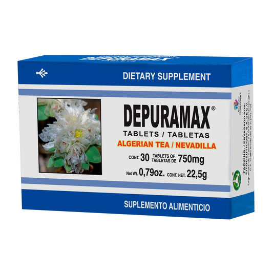 Tabletas DEPURAMAX ® nevadilla caja blister con 30 tabs