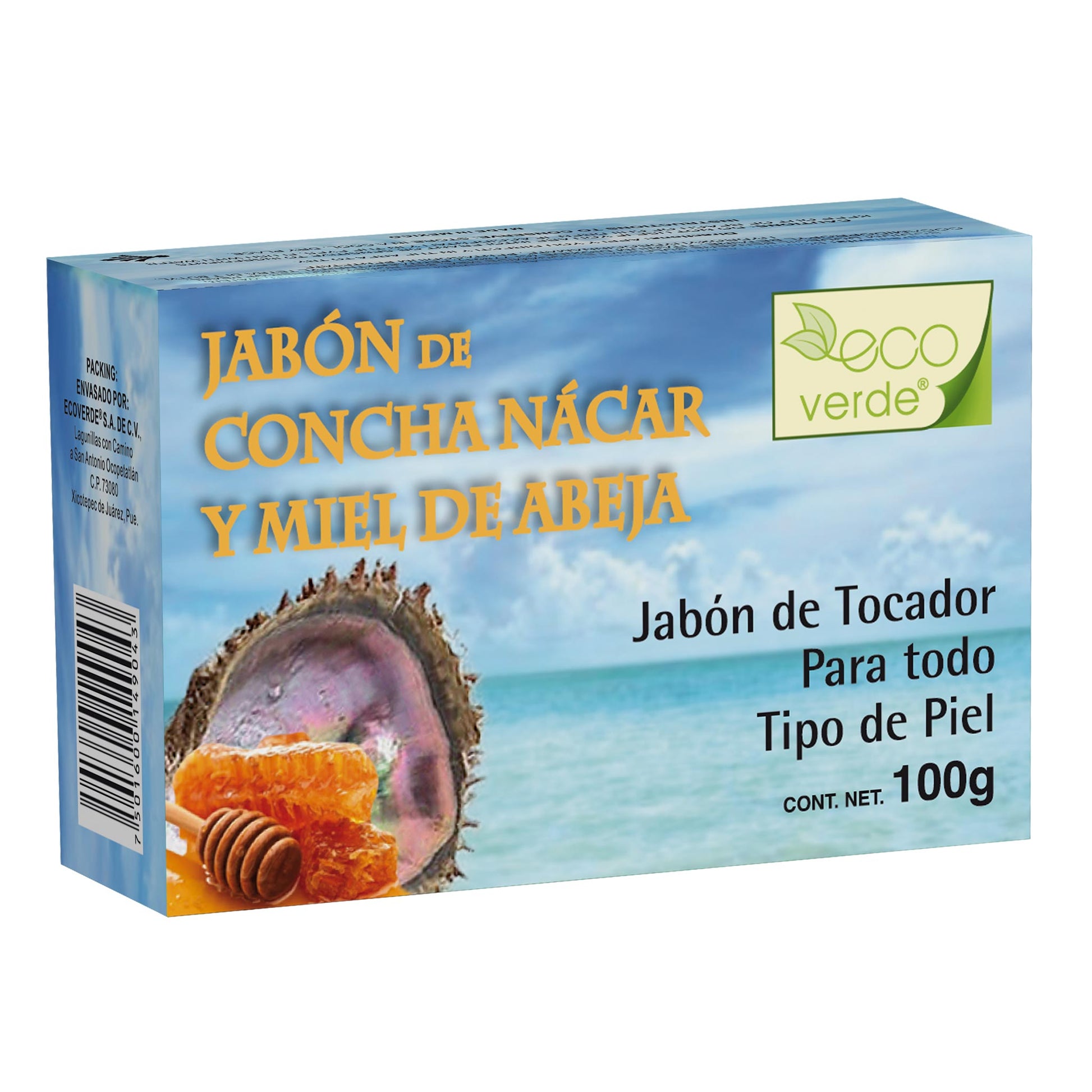 Jabón Ecoverde ® Concha Nácar Y Miel Orgánica Caja Barra 100g El Ángel De Tu Salud 5913