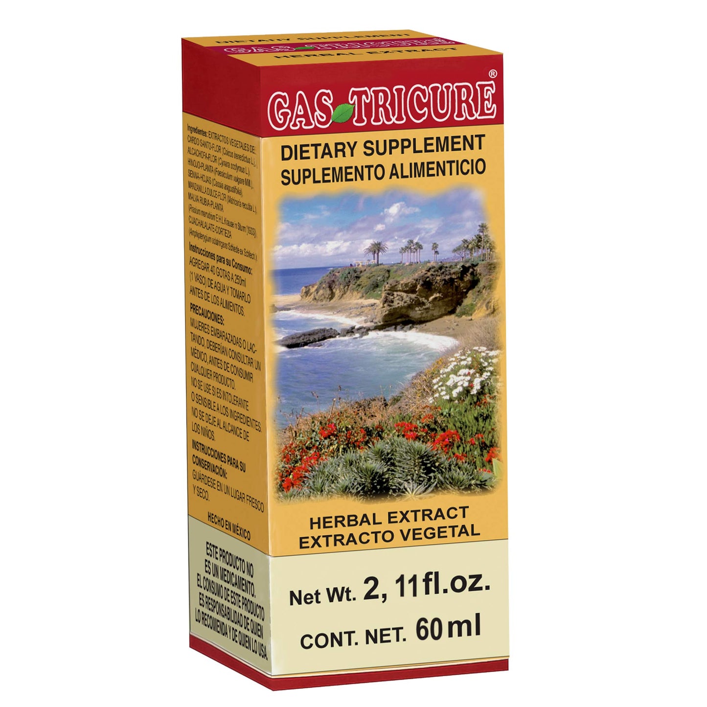 Extracto vegetal GASTRICURE ® cardo santo reforzado caja frasco gotero 60ml