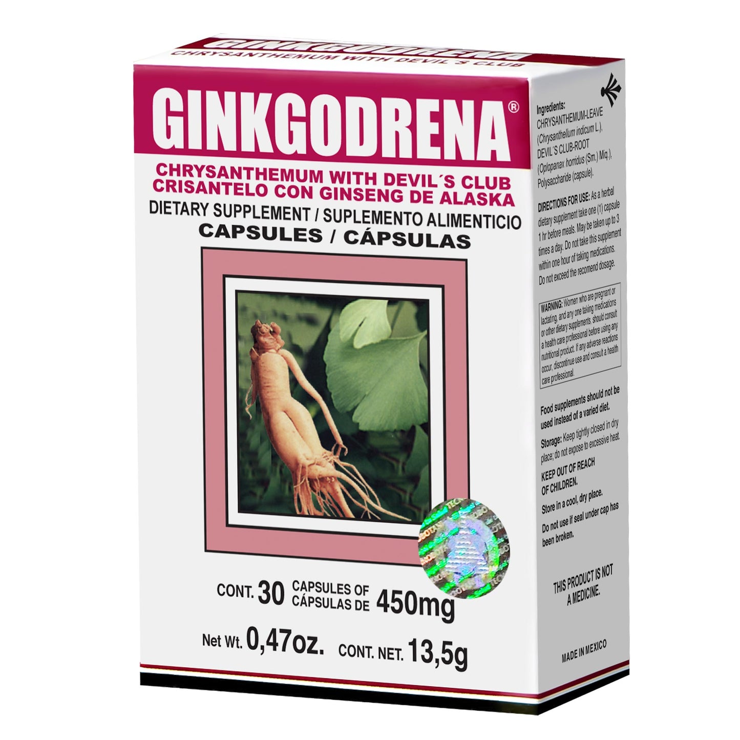 Cápsulas GINKGODRENA ® crisantelo y ginseng de alaska caja blister 30u