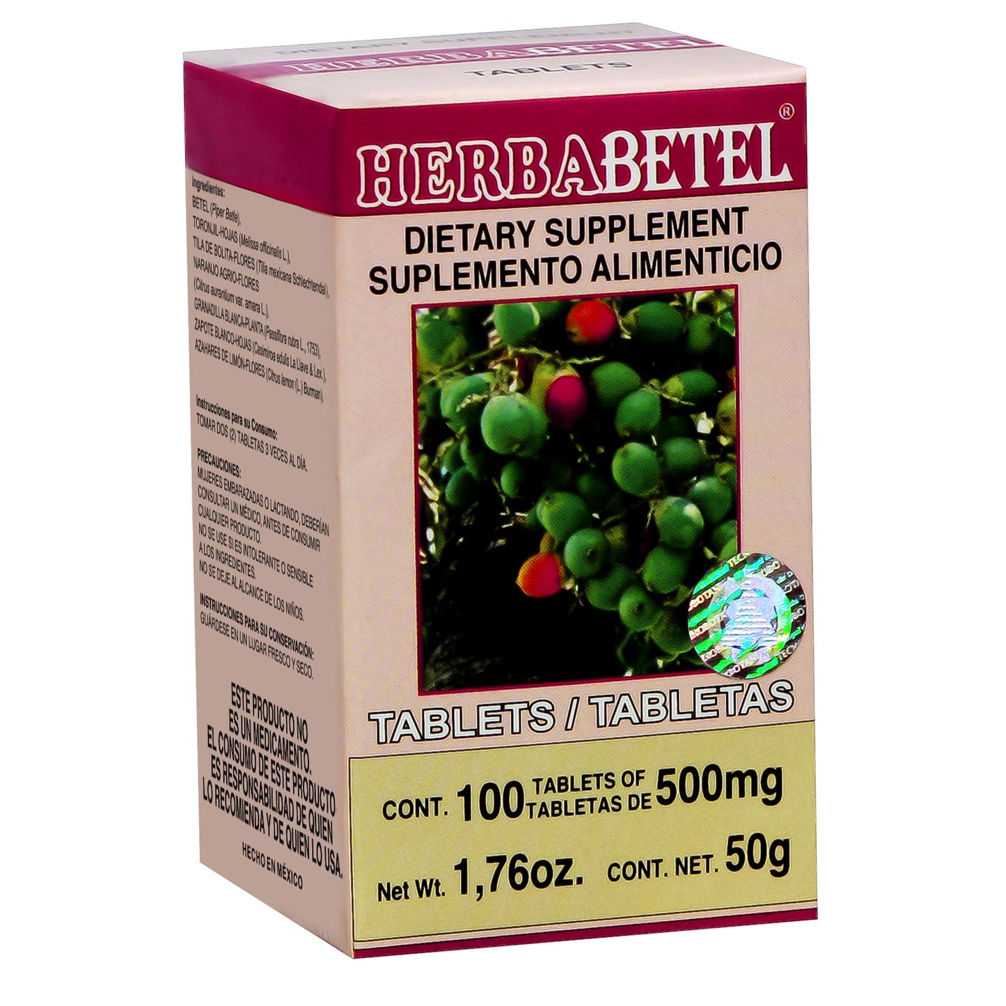 HERBABETEL ® 100 tabletas