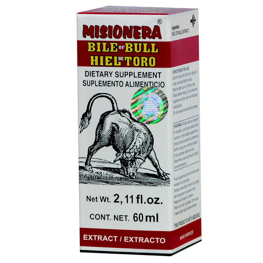 Extracto vegetal MISIONERA ® hiel de toro caja frasco gotero 60ml