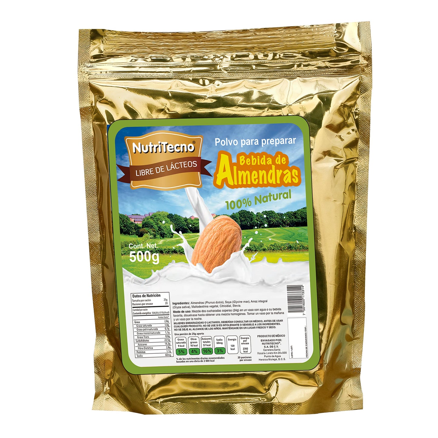 Polvo NUTRATECNO ® lechada vegetal de almendras bolsa 500g