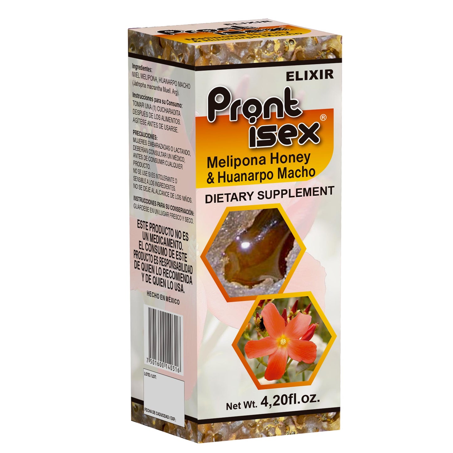 Elixir PRONTISEX ® miel de melipona y huanarpo macho caja frasco 120ml