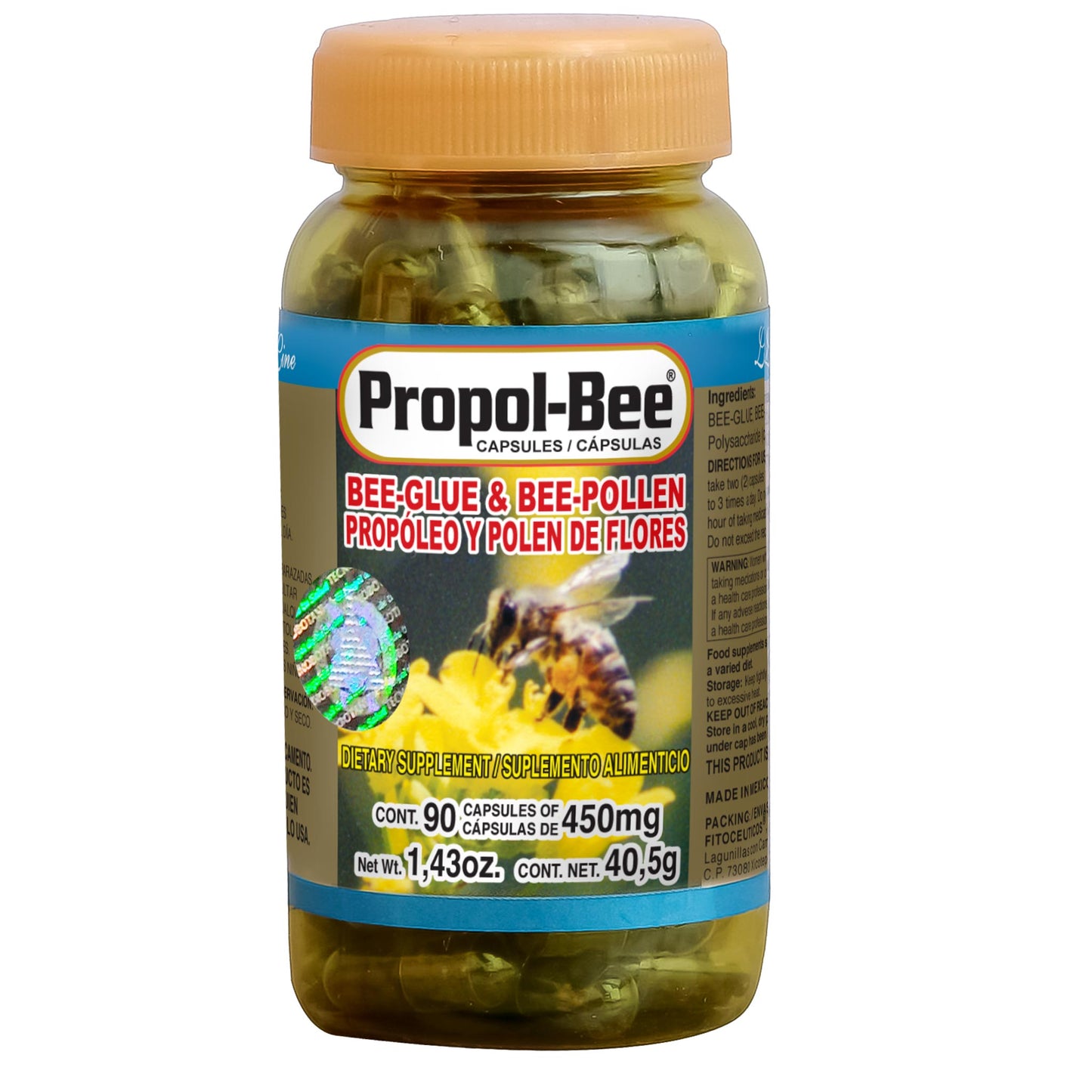 Cápsulas PROPOL- BEE ® própoleo y polen de flores frasco 90u