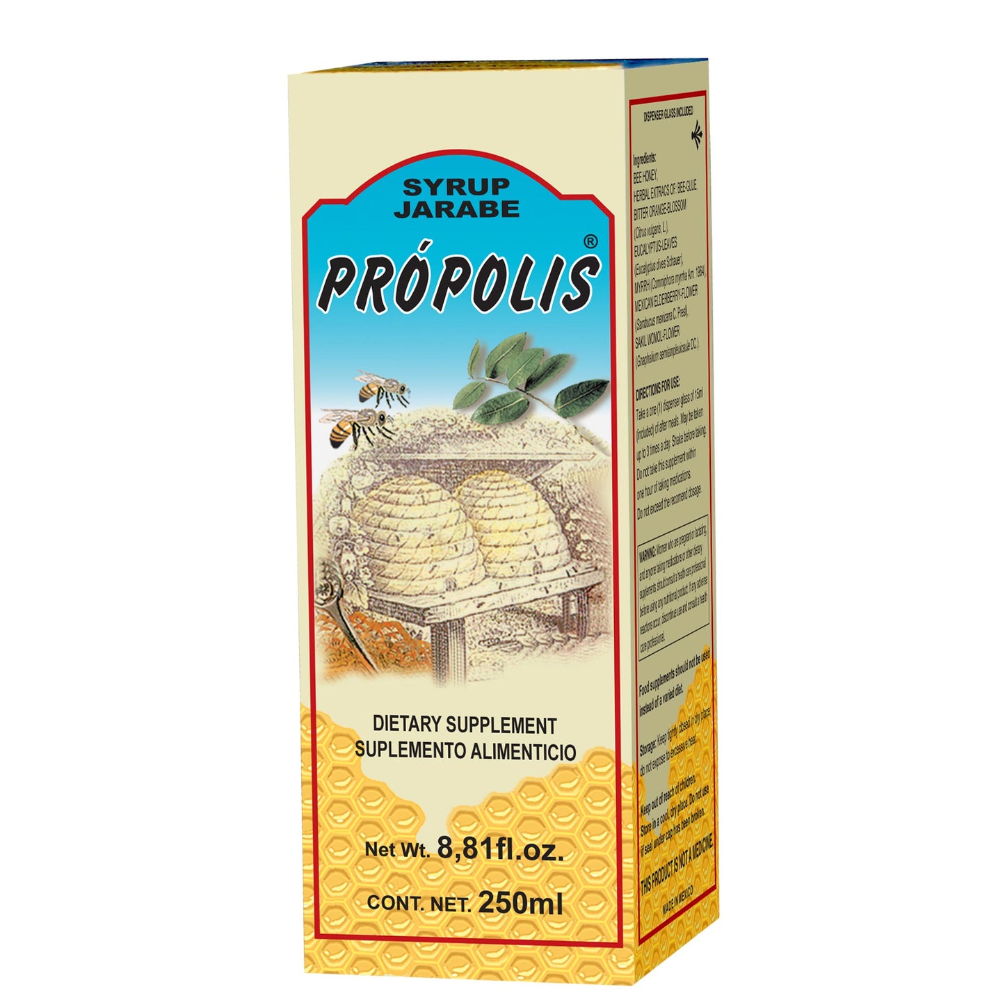 Jarabe PROPOLIS ® miel, propóleo y extractos vegetales caja frasco con 250ml