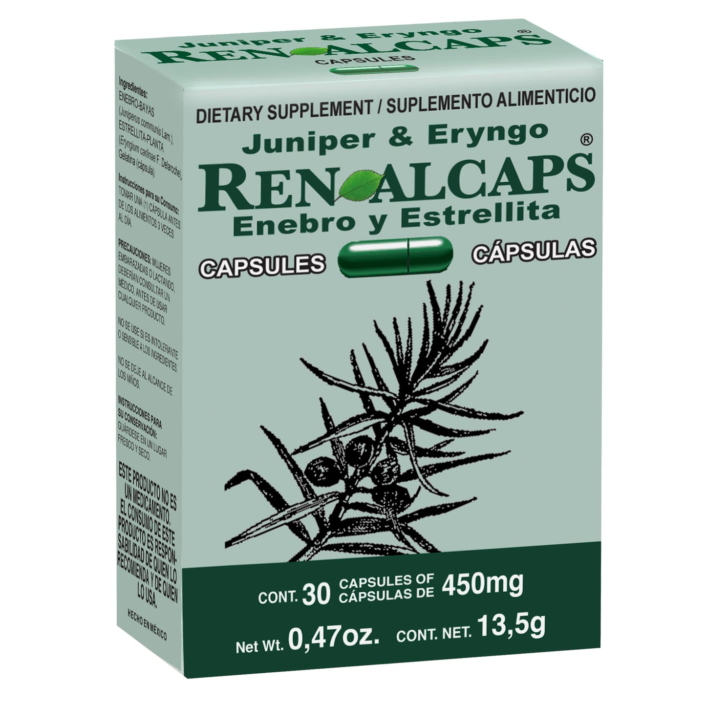 Cápsulas RENALCAPS ®  enebro y estrellita caja blister con 30 cáps
