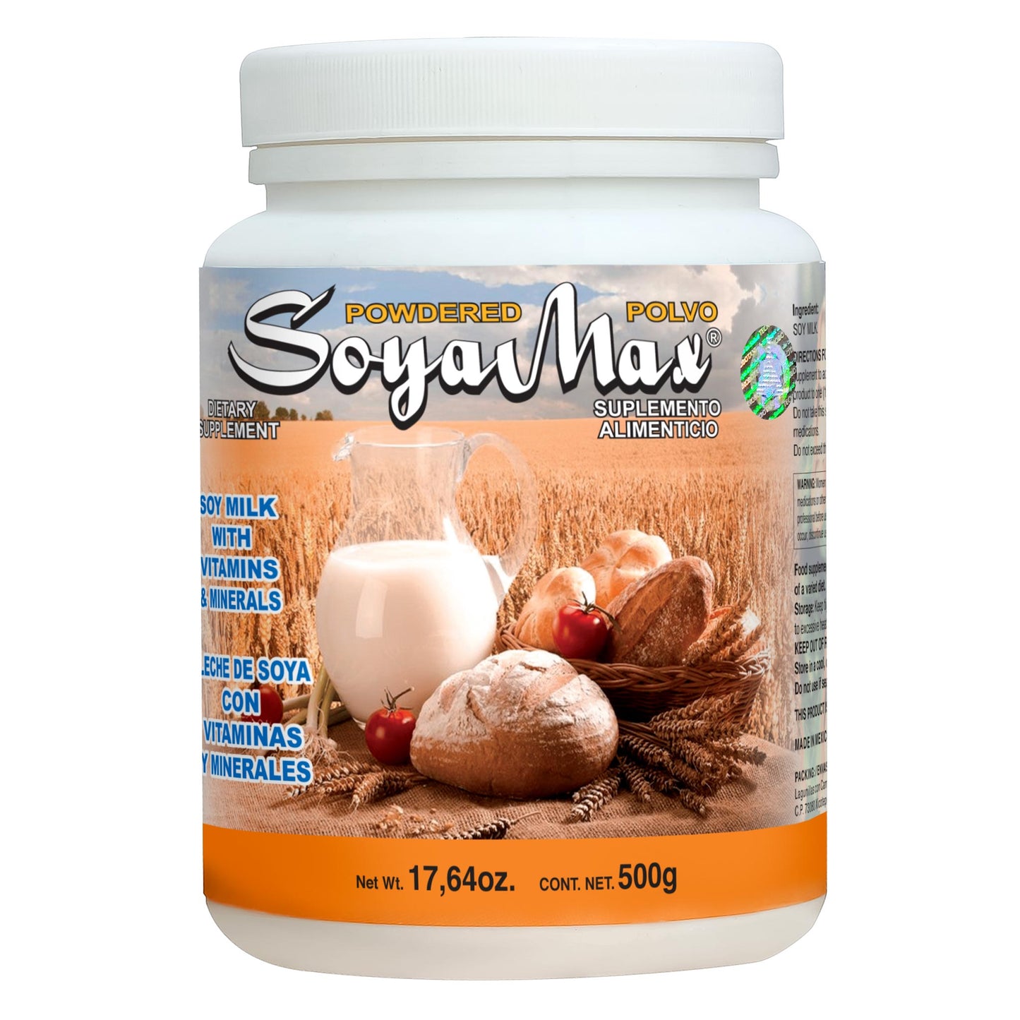 Leche de soya SOYAMAX ®  con vitaminas y minerales bote 500g