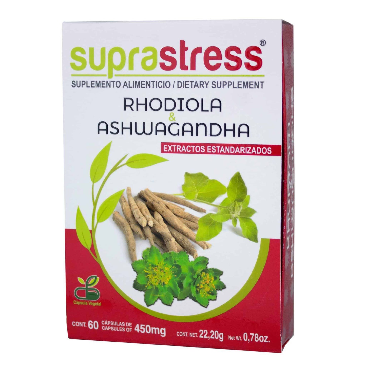 Cápsulas SUPRASTRESS® rhodiola y ashwagandha caja blister 60u