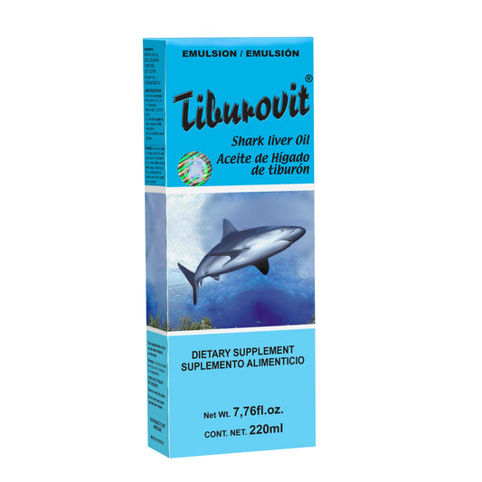 Emulsión TIBUROVIT ® aceite de hígado de tiburón caja frasco 220ml