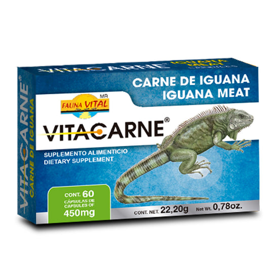 Cápsulas VITACARNE ®  carne  iguana caja blister con 60 cáps