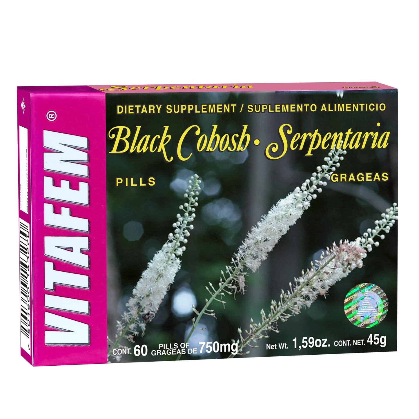 Grageas VITAFEM® serpentaria y licorice caja blister 60u