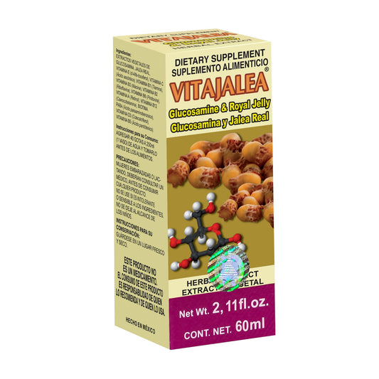 Extracto vegetal VITAJALEA ® glucosamina con jalea real caja frasco gotero 60ml