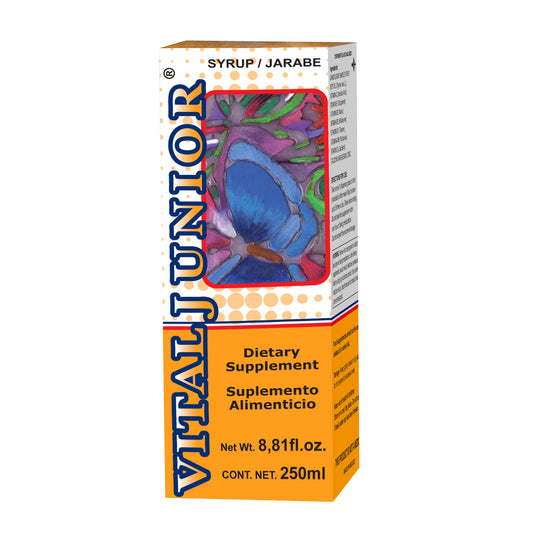 Jarabe VITALJUNIOR ® vitaminas y minerales caja frasco con 250ml