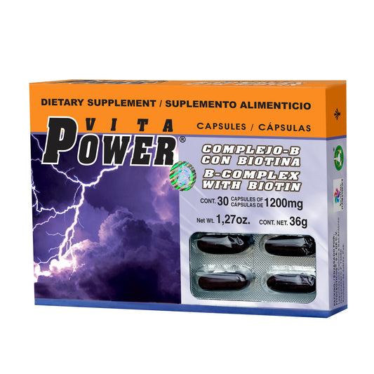 Cápsulas VITAPOWER ® complejo B con biotina caja blister 30u