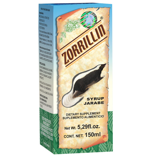 Jarabe ZORRILLIN ® miel, propóleo, ocote y mirra caja frasco con 150ml